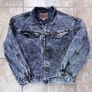 Vintage EDWIN 80s Acid Wash jean Jacket sz L
